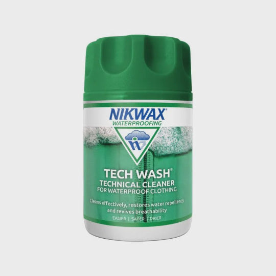 Nikwax Tech Wash technical cleaner for waterproof clothing on a white background
