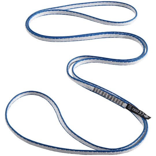 Blue and white sling on white background