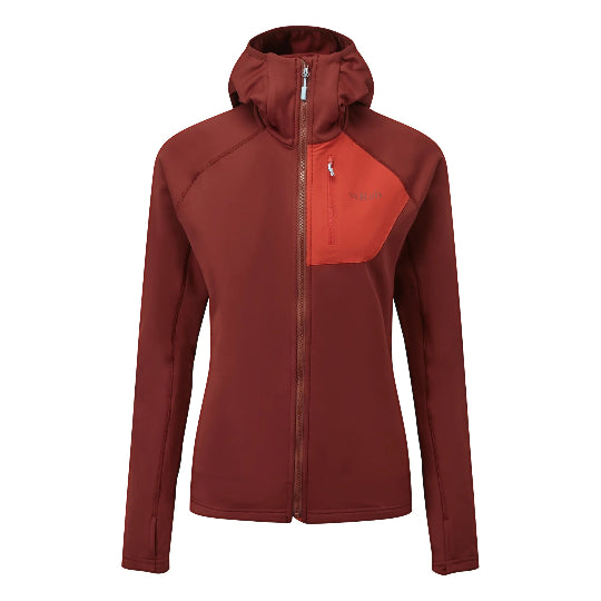 Red jacket with a hood on a white background