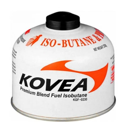 Kovea iso-butane fuel canister on a white background