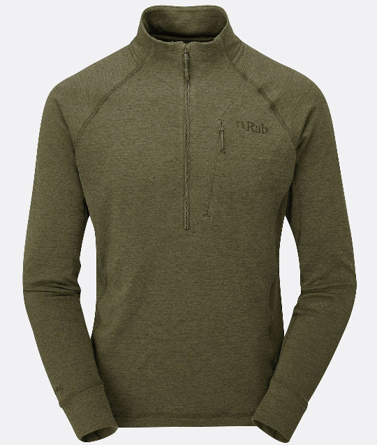 Green pullover with a brand logo on a white background