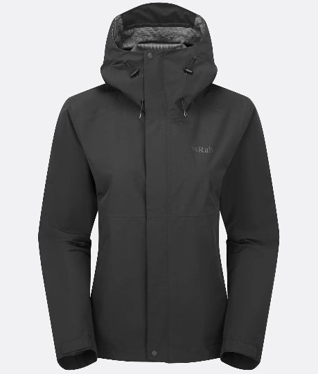 Black jacket with a hood on a light gray background