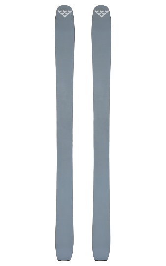 Two gray skis on a white background