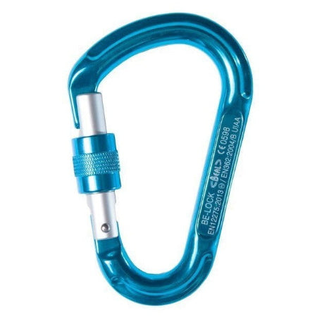 Blue screwgate carabiner