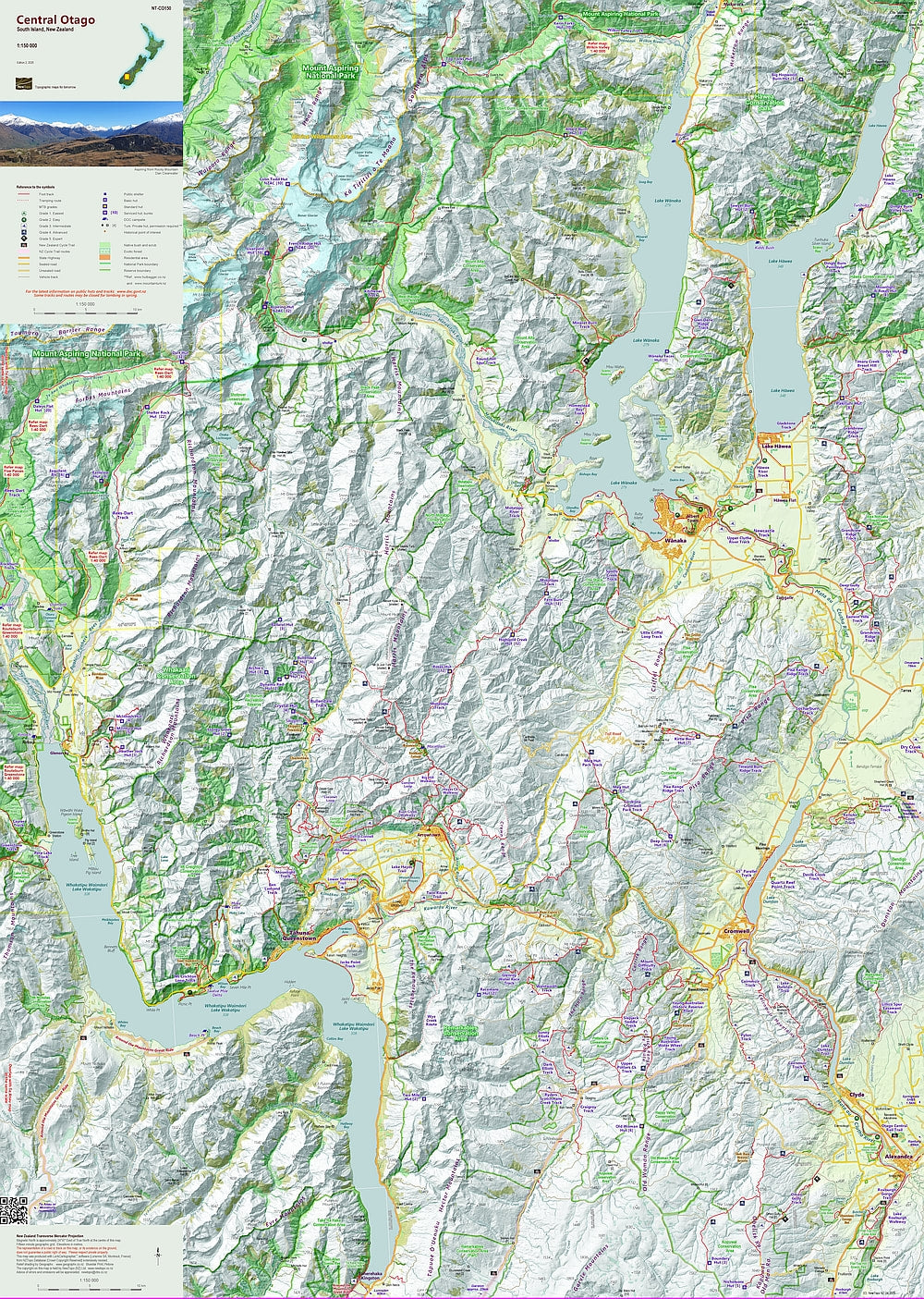 Topographic map of a mountainous region with rivers and labeled features.