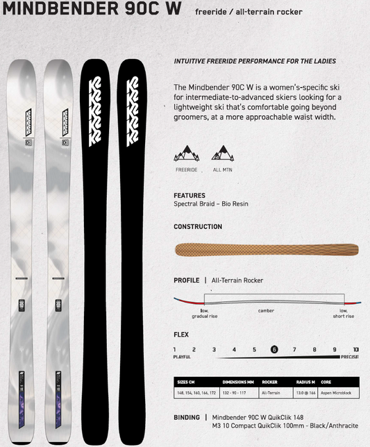 2026 Mindbender 90C W with Quikclik Binding