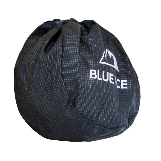 Blue Ice drawstring bag on a white background