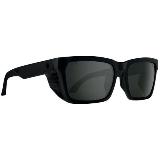Black sunglasses with dark lenses on a white background