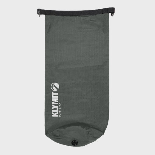 Gray dry bag with Klymit logo on a white background