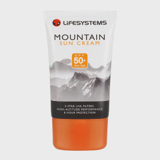 Lifesystems Mountain Sun Cream SPF 50+ on a white background
