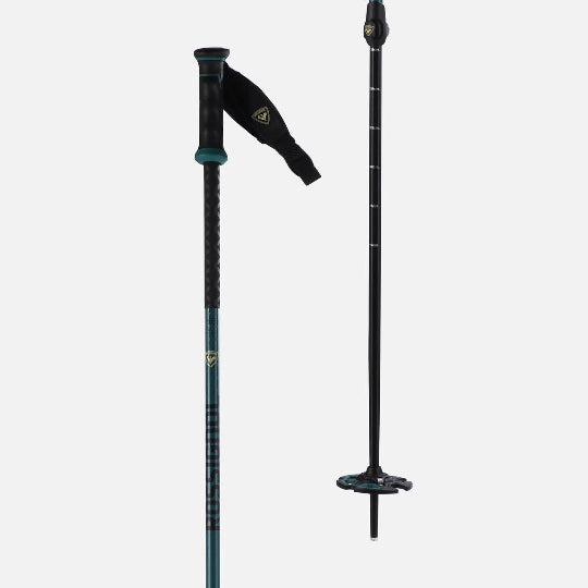 Two ski poles on a white background
