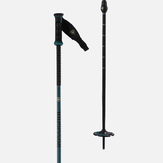 Two ski poles on a white background