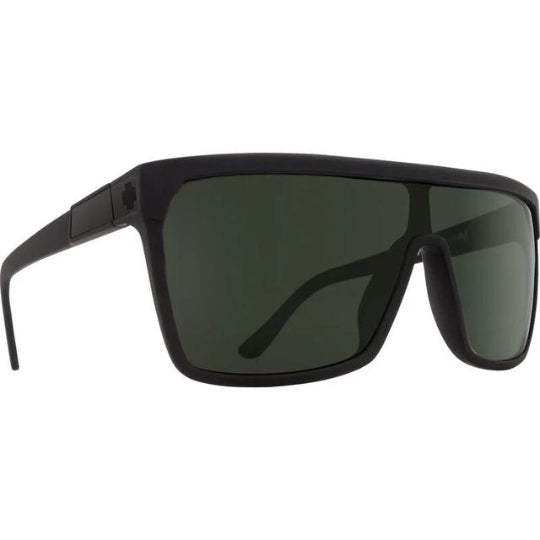Black sunglasses with dark lenses on a white background