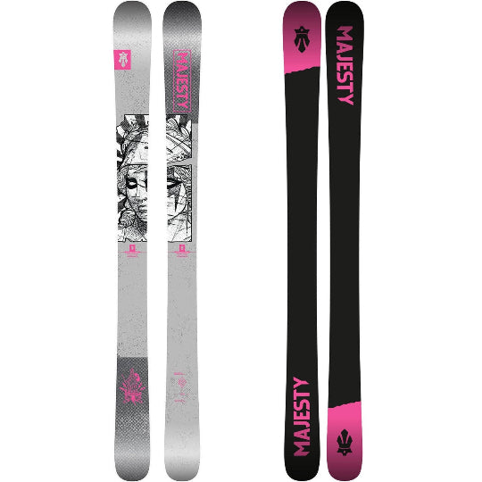Two skis with 'Majesty' branding on a white background