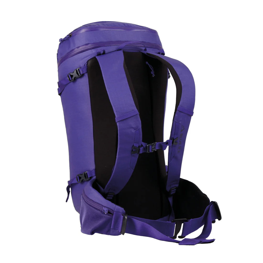 Purple backpack on a white background