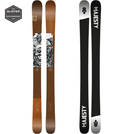Two skis with 'Majesty' branding on a white background