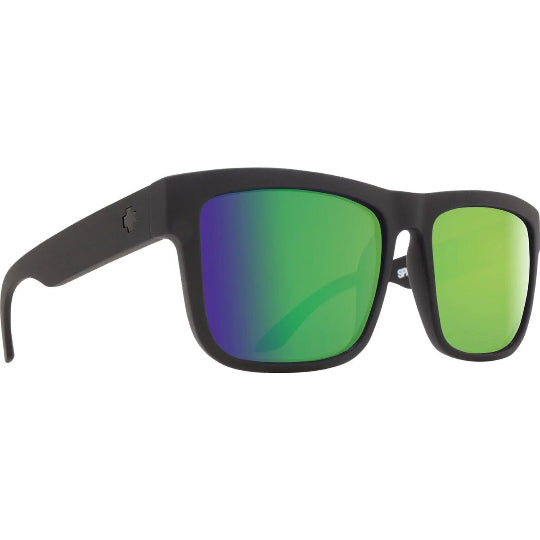 Sunglasses with green and purple gradient lenses on a white background