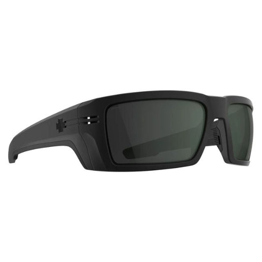 Black sunglasses with dark lenses on a white background