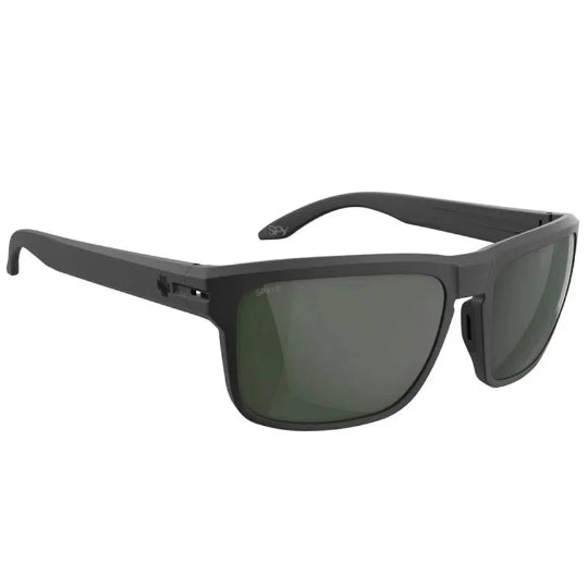 Black sunglasses with dark lenses on a white background