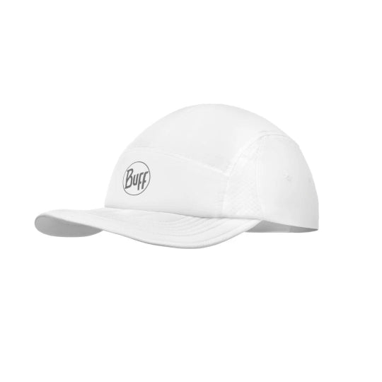 White cap with a brand logo on a white background